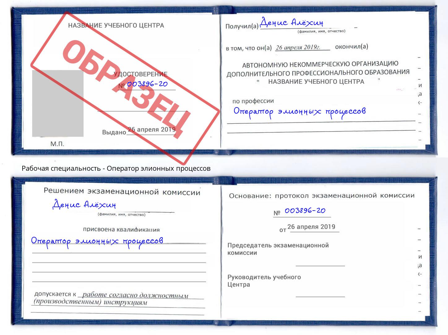 Оператор элионных процессов Кунгур