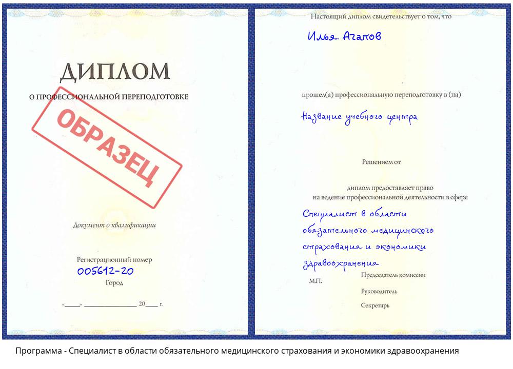 Специалист в области обязательного медицинского страхования и экономики здравоохранения Кунгур